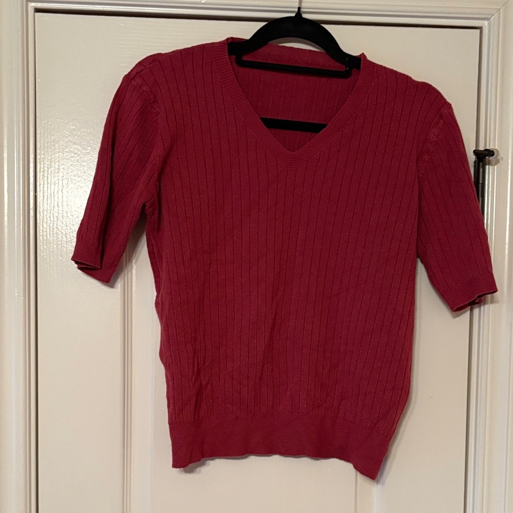 Red V-Neck Sweater